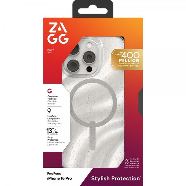 ZAGG iPhone 16 Pro Skal Milan Snap Swirl Glitter