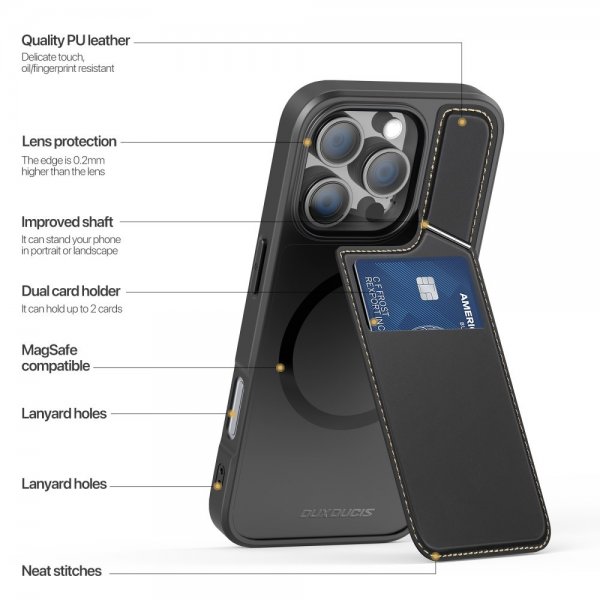 Dux Ducis iPhone 16 Pro Skal Rafi II Series MagSafe Svart
