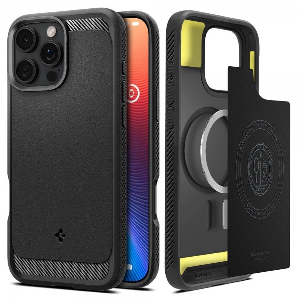Spigen iPhone 16 Pro Skal Rugged Armor MagFit Matte Black