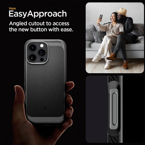 Spigen iPhone 16 Pro Skal Rugged Armor MagFit Matte Black