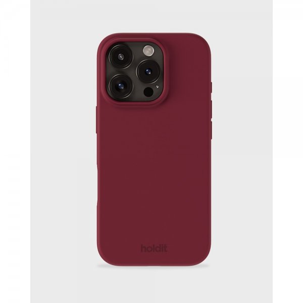 holdit iPhone 16 Pro Skal Silikon Red Velvet