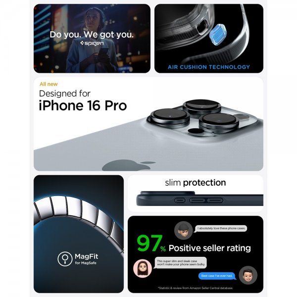 Spigen iPhone 16 Pro Skal Thin Fit MagFit Metal Slate