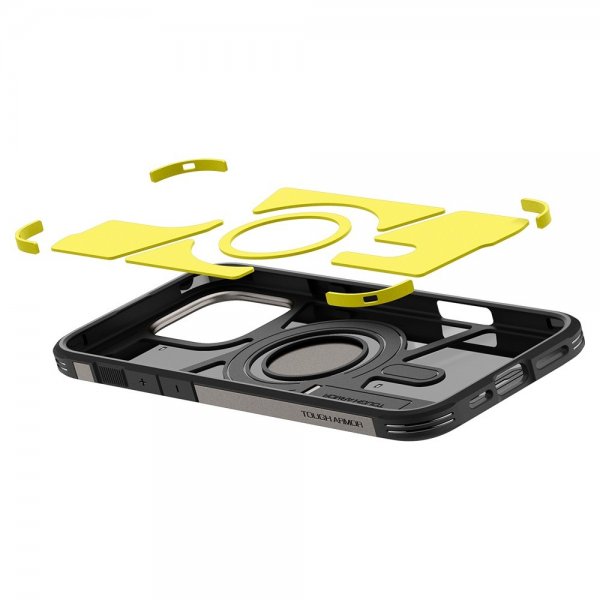 Spigen iPhone 16 Pro Skal Tough Armor MagFit Gunmetal