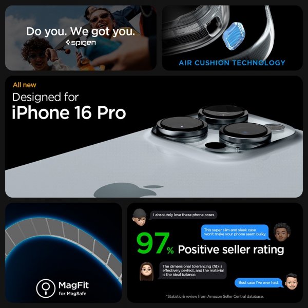 Spigen iPhone 16 Pro Skal Ultra Hybrid MagFit Frost Clear