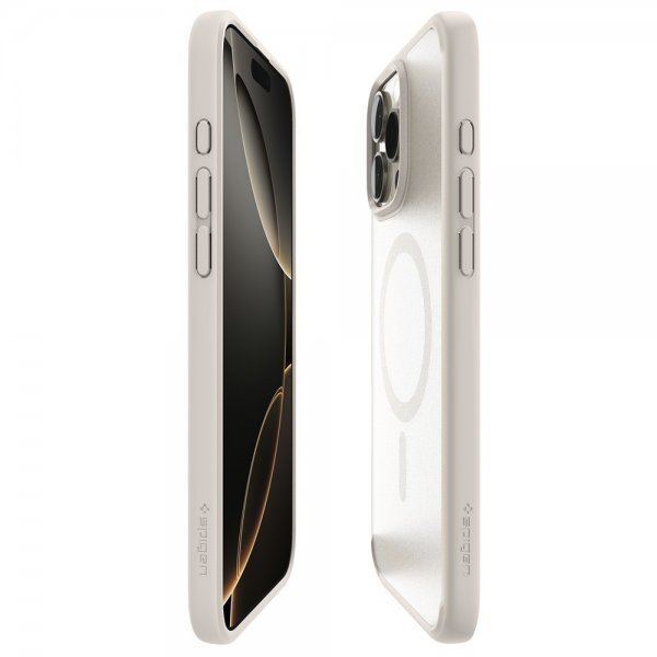 Spigen iPhone 16 Pro Skal Ultra Hybrid MagFit Frost Natural Titanium