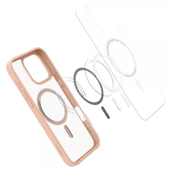 Spigen iPhone 16 Pro Skal Ultra Hybrid MagFit Frost Rose Titanium