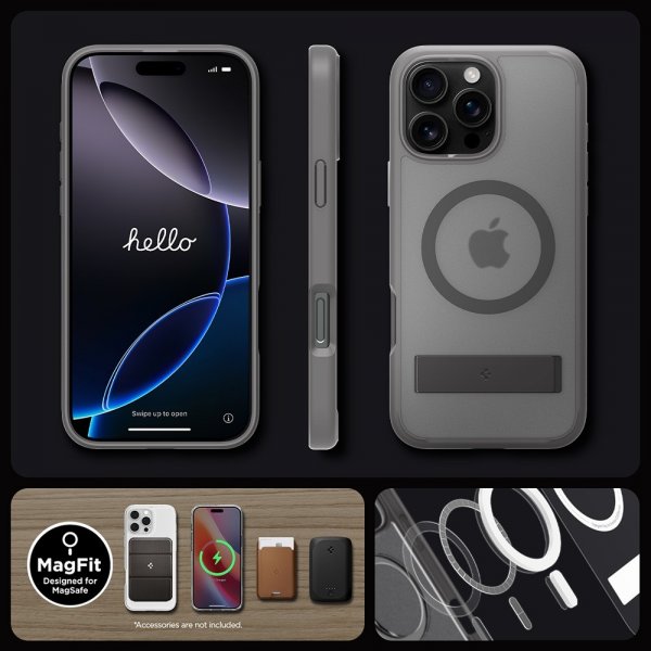 Spigen iPhone 16 Pro Skal Ultra Hybrid S MagFit Frost Gray