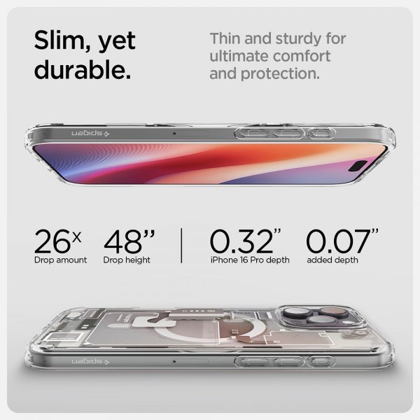 Spigen iPhone 16 Pro Skal Ultra Hybrid Zero One MagFit Natural Titanium