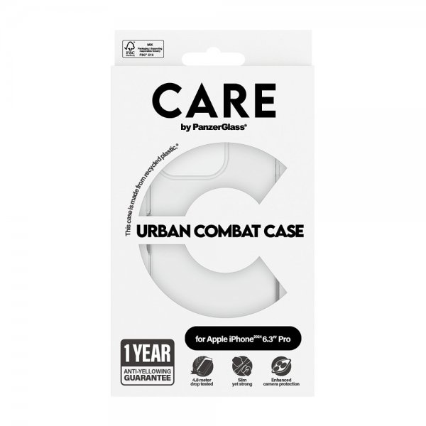 CARE by PanzerGlass iPhone 16 Pro Skal Urban Combat Transparent