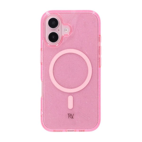 Rvelon iPhone 16 Skal Glitter MagSafe Rosa
