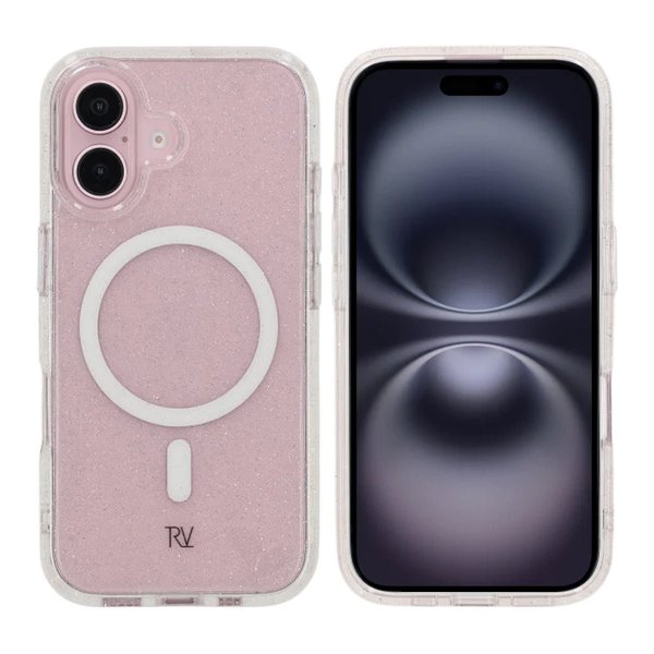 Rvelon iPhone 16 Skal Glitter MagSafe Vit