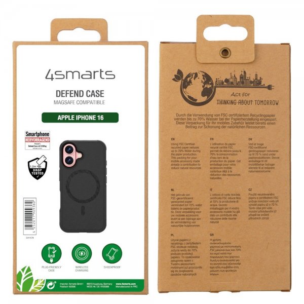 4smarts iPhone 16 Skal Defend Case Ultimag Svart