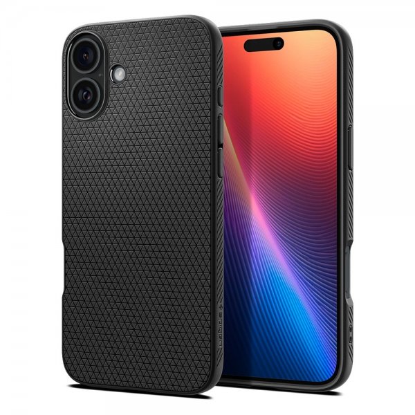 Spigen iPhone 16 Skal Liquid Air Matte Black