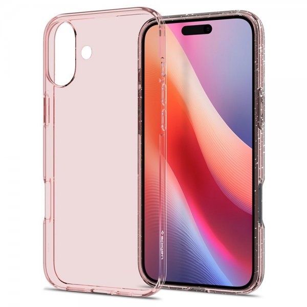 Spigen iPhone 16 Skal Liquid Crystal Glitter Rose Quartz