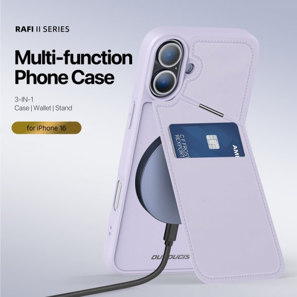 Dux Ducis iPhone 16 Skal Rafi II Series MagSafe Lila