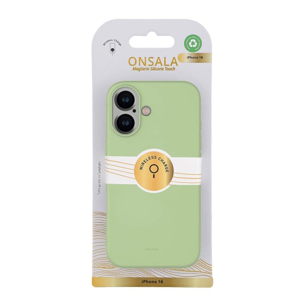 Onsala iPhone 16 Skal Silikonkänsla Lime