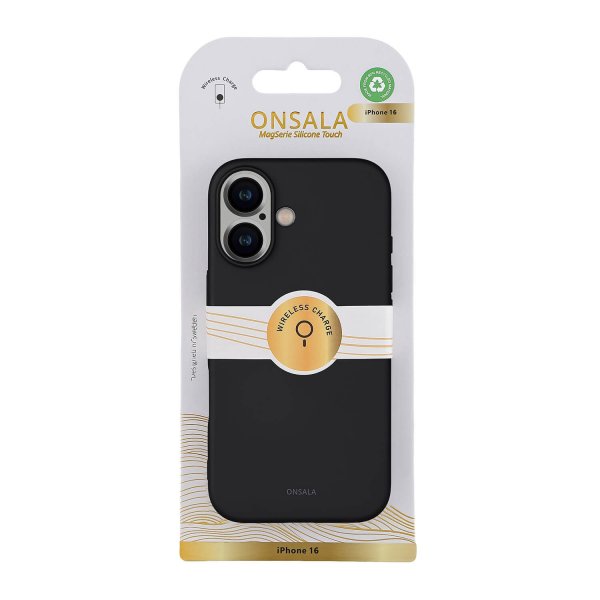 Onsala iPhone 16 Skal Silikonkänsla Svart