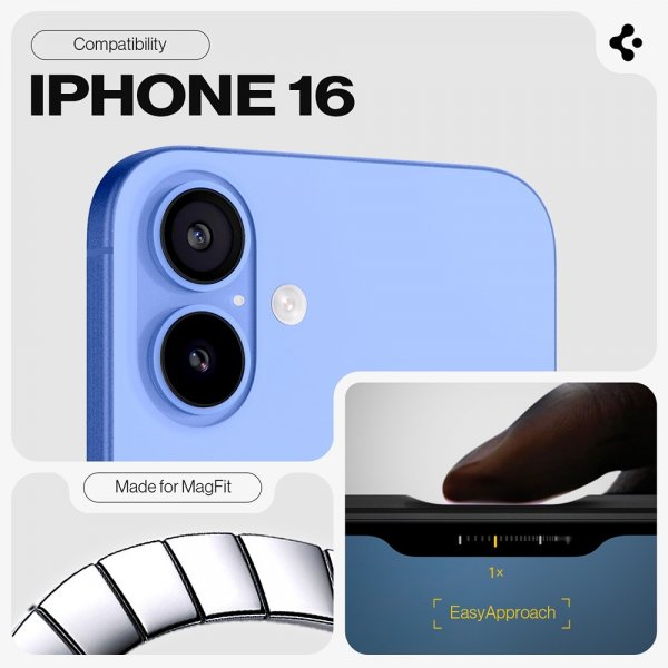 Spigen iPhone 16 Skal Tough Armor MagFit Frost Black