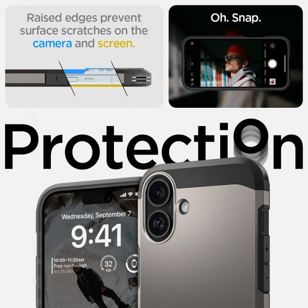 Spigen iPhone 16 Skal Tough Armor MagFit Gunmetal