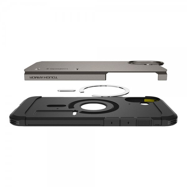 Spigen iPhone 16 Skal Tough Armor MagFit Gunmetal