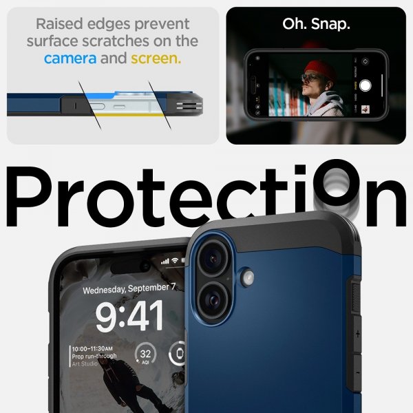 Spigen iPhone 16 Skal Tough Armor MagFit Navy Blue