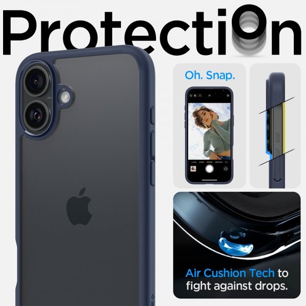 Spigen iPhone 16 Skal Ultra Hybrid Navy Blue