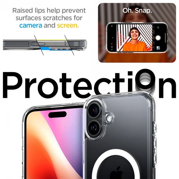 Spigen iPhone 16 Skal Ultra Hybrid S MagFit Crystal Clear