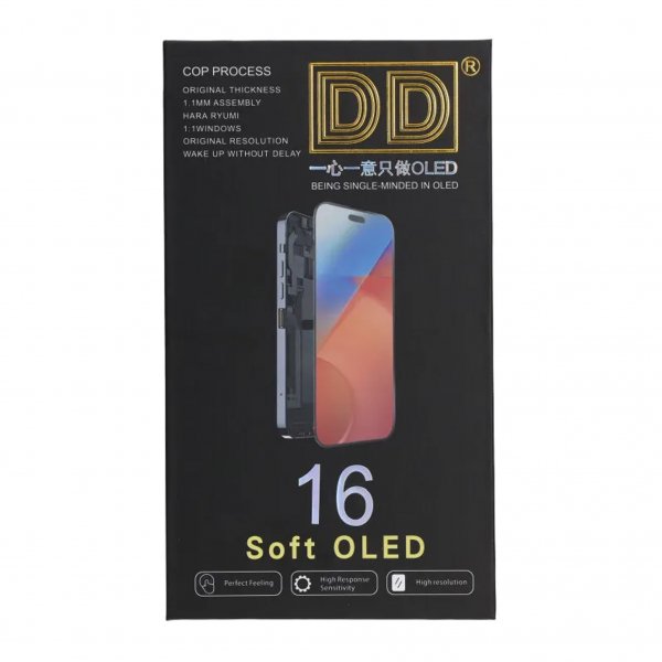 iPhone 16 Soft OLED Display High Quality Black(DD brand)