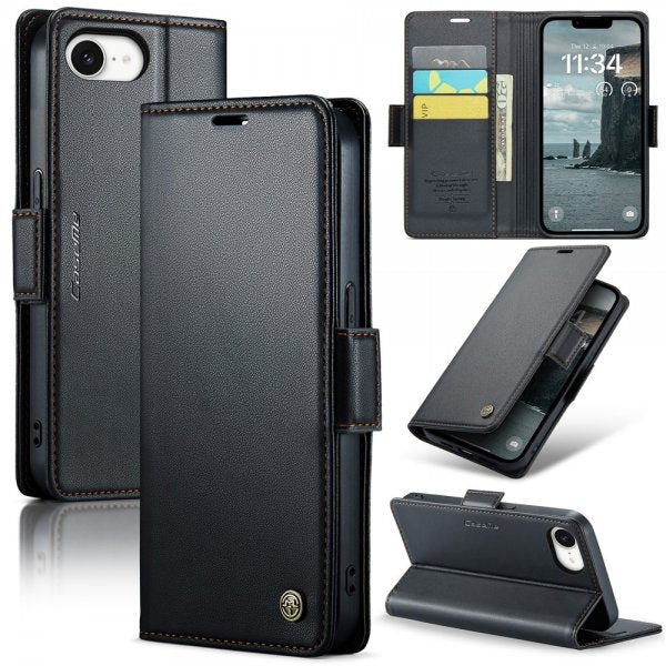 CaseMe iPhone 16e/17e Fodral 023 Series Svart