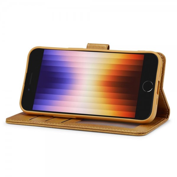 Lc.Imeeke iPhone 16e/17e Fodral med Kortfack Stativfunktion Ljusbrun