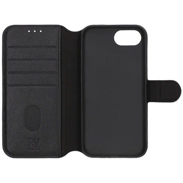 Rvelon iPhone 16e/17e Fodral Äkta Läder Svart