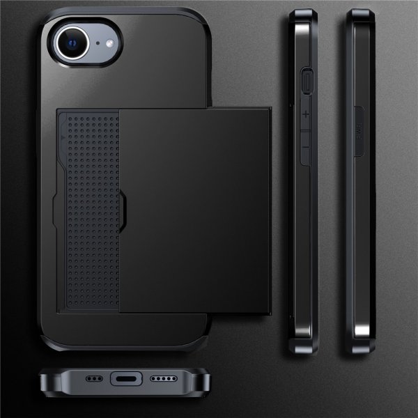 iPhone 16e/17e Skal Card Slide Svart