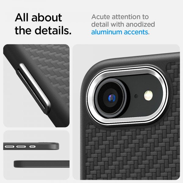 Spigen iPhone 16e/17e Skal Enzo Aramid MagFit Matte Black