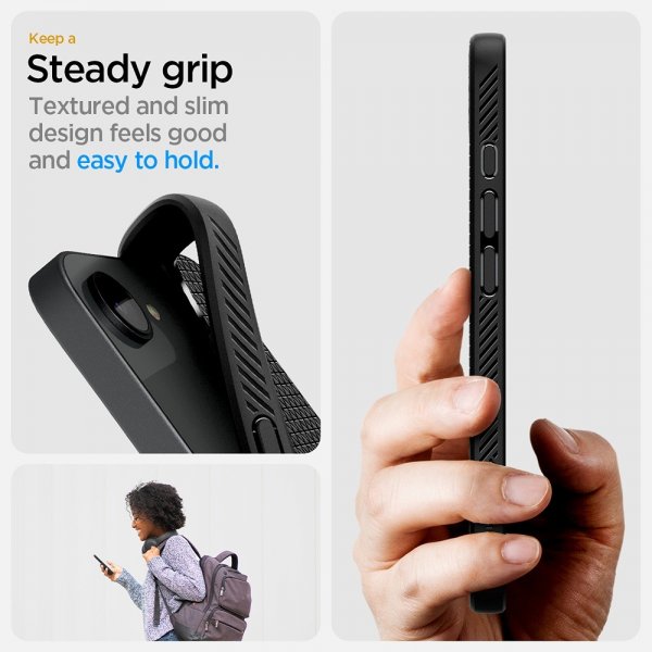 Spigen iPhone 16e/17e Skal Liquid Air MagFit Matte Black