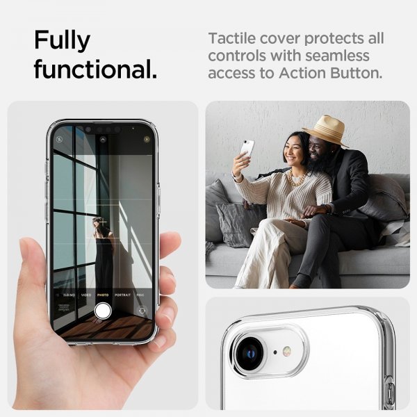 Spigen iPhone 16e/17e Skal Liquid Crystal MagFit Clear White