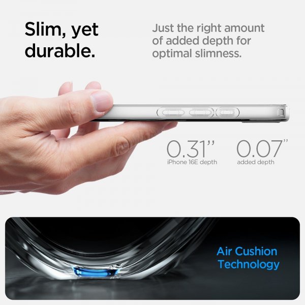 Spigen iPhone 16e/17e Skal Liquid Crystal MagFit Clear White