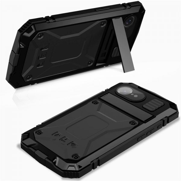 R-JUST iPhone 16e/17e Skal Metall Stöttåligt Svart
