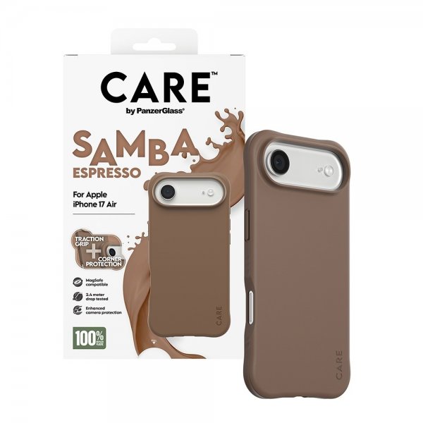 CARE by PanzerGlass iPhone Air Skal Samba MagSafe Espresso