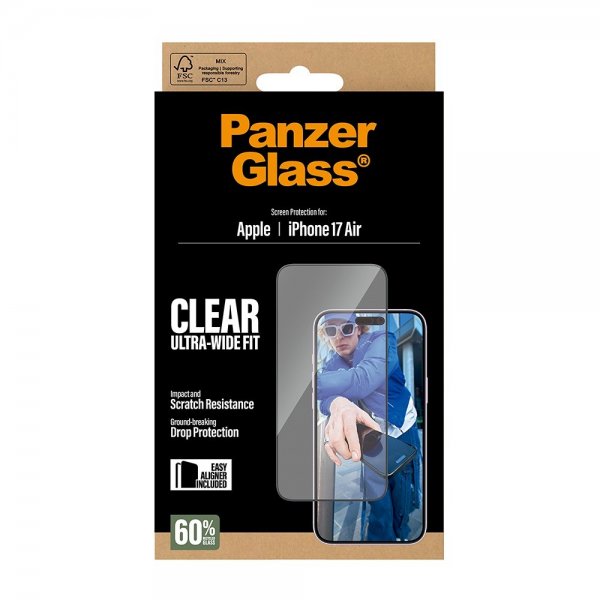 PanzerGlass iPhone Air Skärmskydd Ultra-Wide Fit EasyAligner