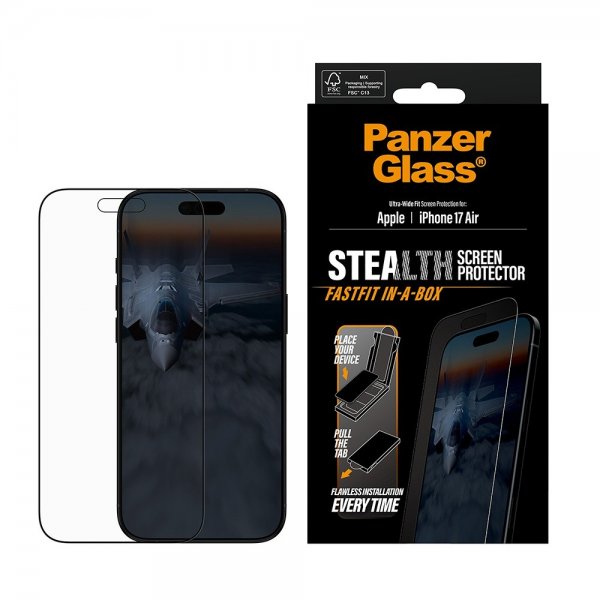 PanzerGlass iPhone Air Skärmskydd Ultra-Wide Fit Stealth Fastfit