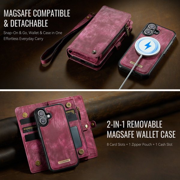 CaseMe iPhone 17 Fodral 008 Series Löstagbart Skal Röd