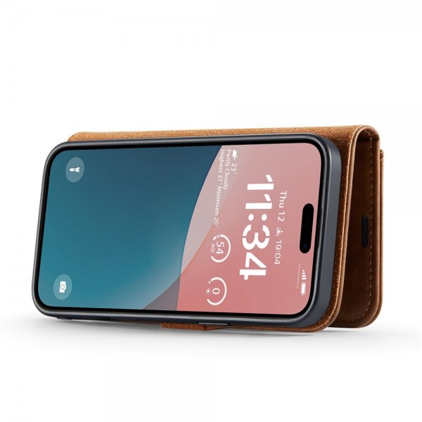 Dg.Ming iPhone 17 Fodral med Löstagbart Skal Brun
