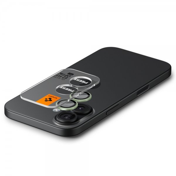 Spigen iPhone 17 Kameraskydd GLAS.tR EZ Fit Optik Pro 2-pack Grön