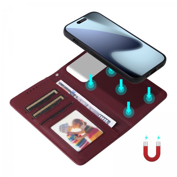 Betopnice iPhone 17 Pro Fodral med Löstagbart Skal 005 Röd