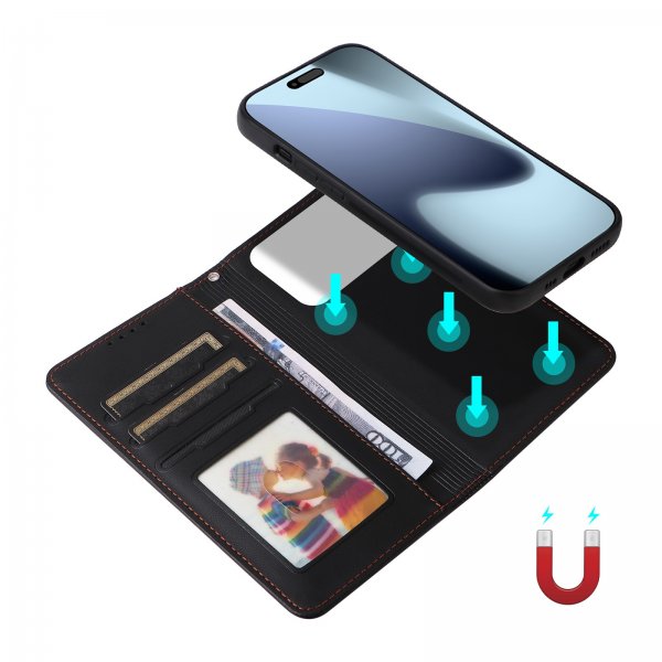 Betopnice iPhone 17 Pro Fodral med Löstagbart Skal 005 Svart