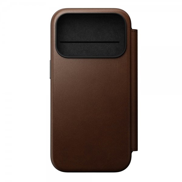 Nomad iPhone 17 Pro Fodral Modern Leather Folio Brun