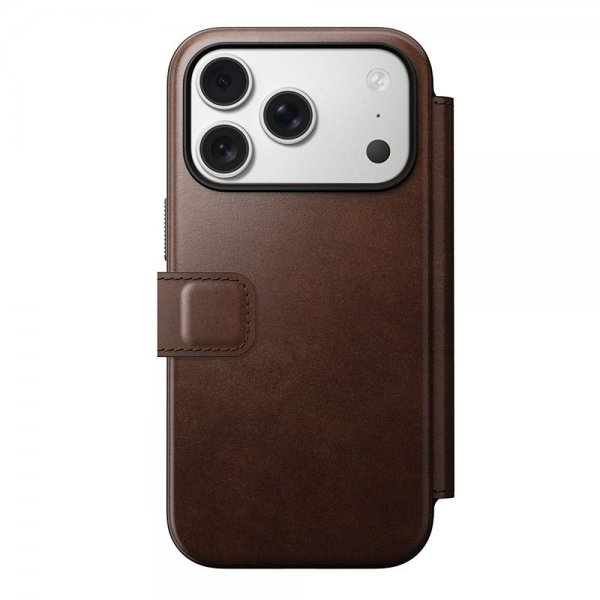 Nomad iPhone 17 Pro Fodral Modern Leather Folio Horween Rustic Brown