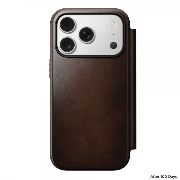 Nomad iPhone 17 Pro Fodral Modern Leather Folio Horween Rustic Brown