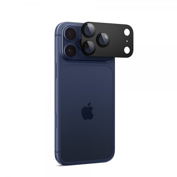 Spigen iPhone 17 Pro Kameraskydd Glas.tR EZ Fit Optik Pro XL Svart