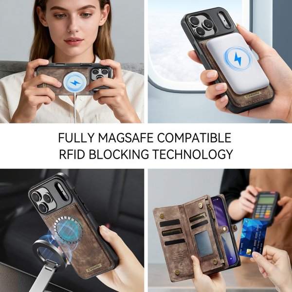 CaseMe iPhone 17 Pro Max Fodral 008 Series Löstagbart Skal Brun
